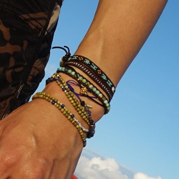 charm bracelets lotus mann spring collection australian jade mixed rice beads matching three circles leather cord men's and women', Golden;silver
charm bracelets lotus mann spring collection australian jade mixed rice beads matching three circles leather cord men's and women', Golden;silver