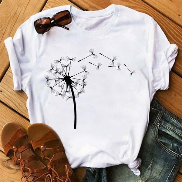 colorful dandelion print and men women short sleeve o neck loose tee female camisetas mujer, White;black
colorful dandelion print and men women short sleeve o neck loose tee female camisetas mujer, White;black