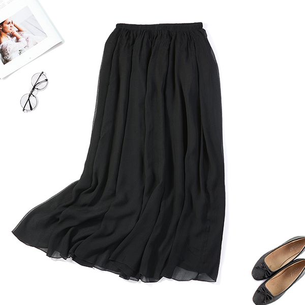 dresses women's 100% silk maxi black two-layer pleated long skirt summer beach jn462, White
dresses women's 100% silk maxi black two-layer pleated long skirt summer beach jn462, White