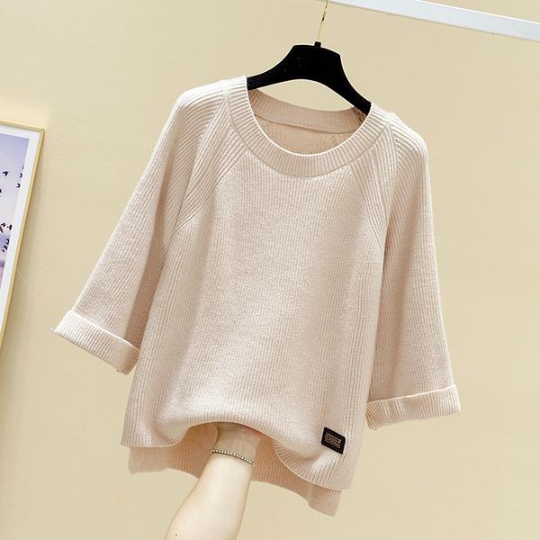 women's sweaters sweater women wear 2021 spring korean 7 / 4 sleeve loose round neck knitwear short fashionable coat, White;black
women's sweaters sweater women wear 2021 spring korean 7 / 4 sleeve loose round neck knitwear short fashionable coat, White;black
