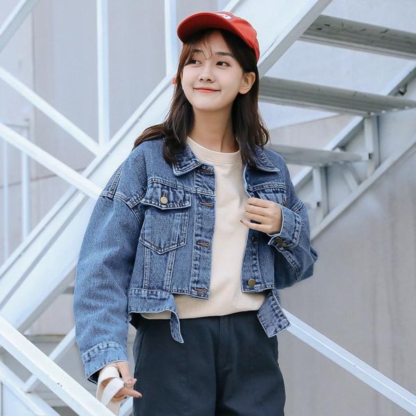 women's jackets spring autumn denim jacket women coat turn-down collar single breasted casual vintage streetwear bomber jeans caots, Black;brown
women's jackets spring autumn denim jacket women coat turn-down collar single breasted casual vintage streetwear bomber jeans caots, Black;brown