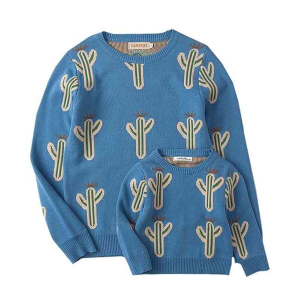family look autumn daughter outfits cactus print baby and women's sweaters pullover spring mother kids knit coat 210417, Blue
family look autumn daughter outfits cactus print baby and women's sweaters pullover spring mother kids knit coat 210417, Blue