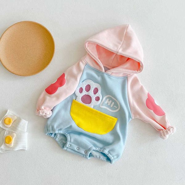 autumn winter girls footprints hooded kids clothing toddler baby girl printed thicken rompers, Blue
autumn winter girls footprints hooded kids clothing toddler baby girl printed thicken rompers, Blue
