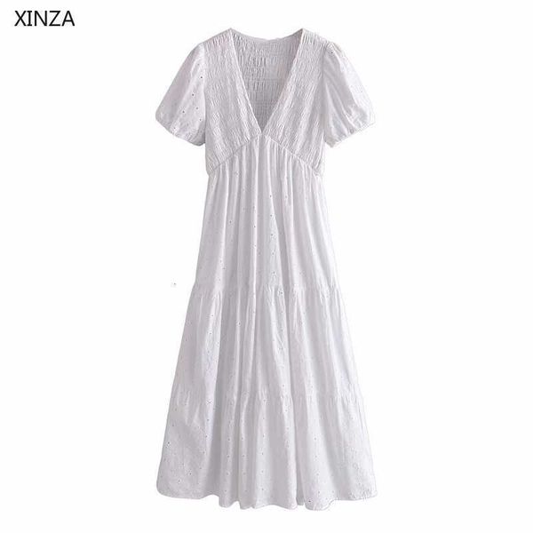 casual dresses women openwork embroidered long short puff sleeve pleat vintage summer feminine chic embroidery white iduv, Black;gray
casual dresses women openwork embroidered long short puff sleeve pleat vintage summer feminine chic embroidery white iduv, Black;gray