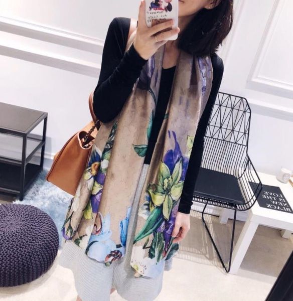 designer silk scarves for women fashion flower printed scarfs 180x90cm pashmina infinity scarf ladies shawls bikini c, Blue;gray
designer silk scarves for women fashion flower printed scarfs 180x90cm pashmina infinity scarf ladies shawls bikini c, Blue;gray