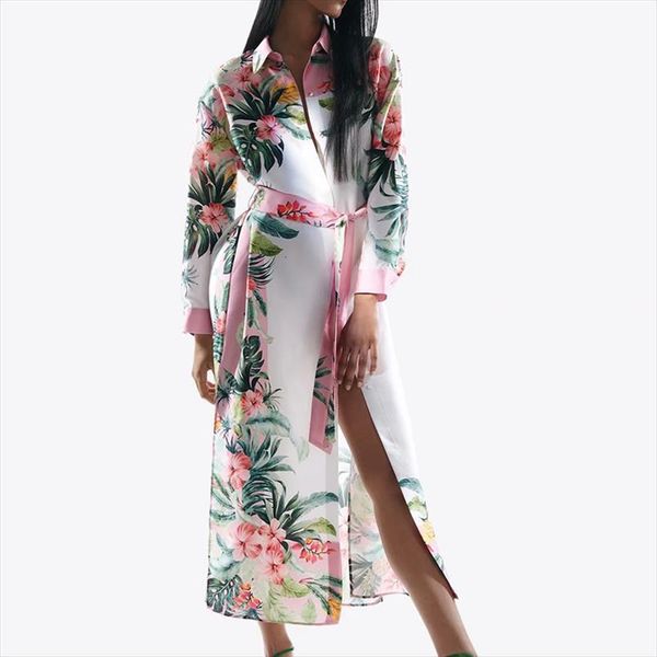 za spring fashion positioning print women dresses shirt long sleeve high street ladies maxi vestidos ozz1045, Black;gray
za spring fashion positioning print women dresses shirt long sleeve high street ladies maxi vestidos ozz1045, Black;gray