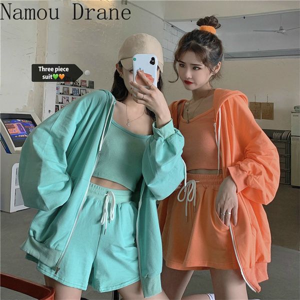 women's two piece pants casual fashion sweat suits zipper with hoodie basic jacket shorts high waist 2021 korean summer outfits 3a966, White
women's two piece pants casual fashion sweat suits zipper with hoodie basic jacket shorts high waist 2021 korean summer outfits 3a966, White