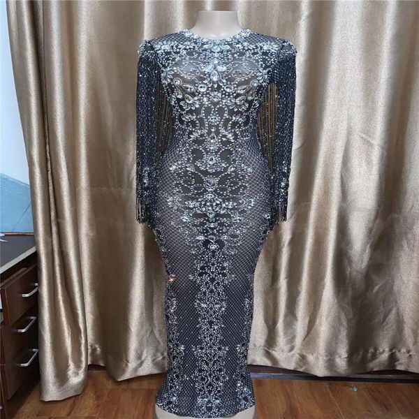 party decoration v23 singer stage costume pole dance dress black mesh rhinestones evening crystal one piece stretch tassel skirt wear
party decoration v23 singer stage costume pole dance dress black mesh rhinestones evening crystal one piece stretch tassel skirt wear