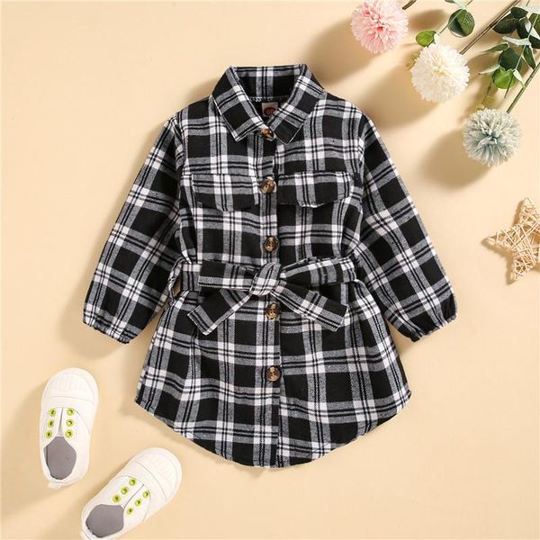 girl's dresses baby girl\u2021s casual long sleeve dress fashion black white plaid print lapel single-breasted shirt with belt vestidos, Red;yellow
girl's dresses baby girl\u2021s casual long sleeve dress fashion black white plaid print lapel single-breasted shirt with belt vestidos, Red;yellow