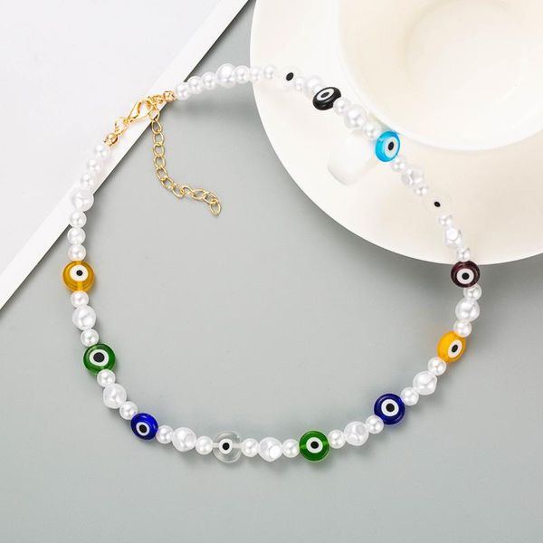chains evil eye chokers beaded necklace for women jewelry matching chain collier femme streetwear cute accessories, Silver
chains evil eye chokers beaded necklace for women jewelry matching chain collier femme streetwear cute accessories, Silver