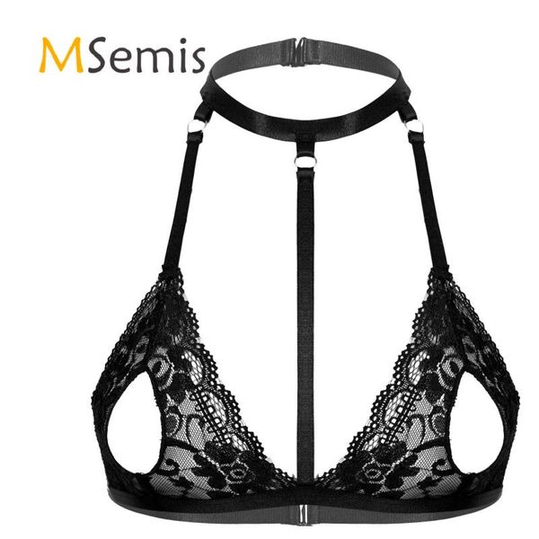bras womens erotic lingerie see-through lace bra for hollow out unlined wireless ladies halter neck strappy, Red;black
bras womens erotic lingerie see-through lace bra for hollow out unlined wireless ladies halter neck strappy, Red;black