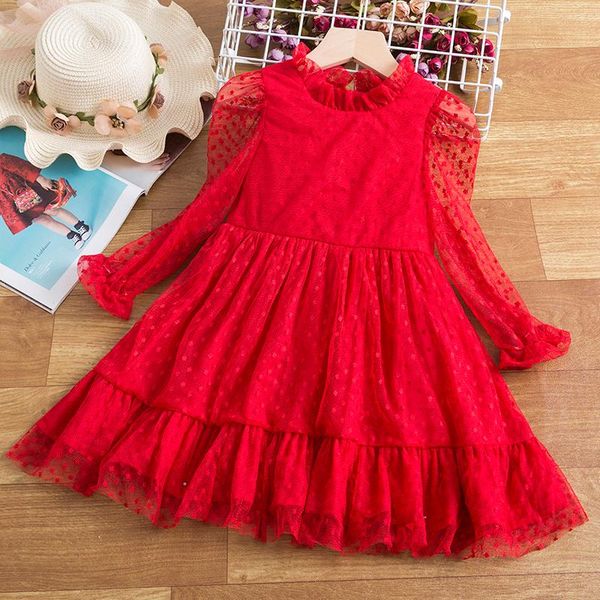 girl's dresses spring/autumn long sleeve girls wedding flower polka dots birthday party princess cloth for kids fancy christmas costume, Red;yellow
girl's dresses spring/autumn long sleeve girls wedding flower polka dots birthday party princess cloth for kids fancy christmas costume, Red;yellow