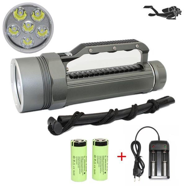 professional led diving 6 x xm-l2 7200 lumens 26650 torch for diver underwater pograph explore hunting flashlights torches
professional led diving 6 x xm-l2 7200 lumens 26650 torch for diver underwater pograph explore hunting flashlights torches