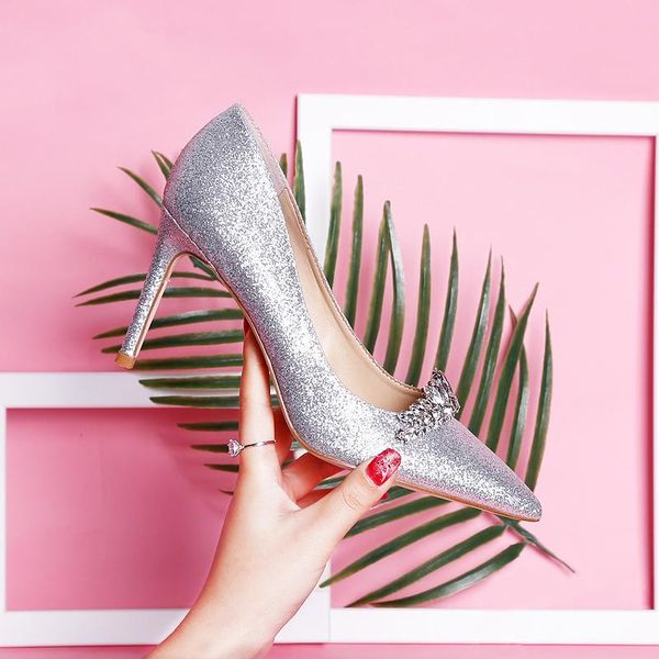 dress shoes female pumps silver gold sequins cloth crystals rhinestone pointed toe luxuxry high heels women evening date shoe, Black
dress shoes female pumps silver gold sequins cloth crystals rhinestone pointed toe luxuxry high heels women evening date shoe, Black