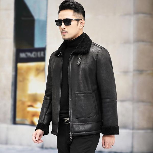 men's leather & faux 2021 100% genuine woolen coat male warm sheep shearing liner suede jackets fashion clothes casaco masculino invern, Black
men's leather & faux 2021 100% genuine woolen coat male warm sheep shearing liner suede jackets fashion clothes casaco masculino invern, Black