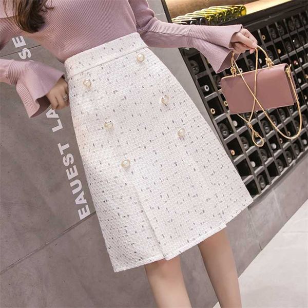 autumn and winter tweed women's skirt elegant office double breasted vintage package hip skirt female 211120, Black
autumn and winter tweed women's skirt elegant office double breasted vintage package hip skirt female 211120, Black