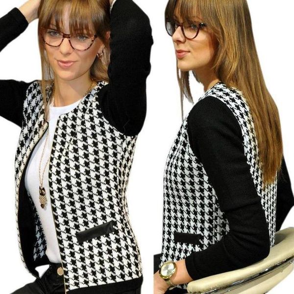 women's jackets fashion houndstooth print women autumn winter jacket windbreaker zipper up coat ladies long sleeve stitching casual out, Black;brown
women's jackets fashion houndstooth print women autumn winter jacket windbreaker zipper up coat ladies long sleeve stitching casual out, Black;brown