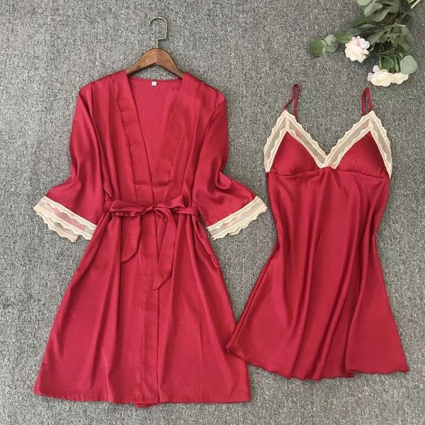 women's sleepwear spring summer women solid robe bath gown strap kimono pajamas sets lady home wear nightgown suit sleepshirts, Black;red
women's sleepwear spring summer women solid robe bath gown strap kimono pajamas sets lady home wear nightgown suit sleepshirts, Black;red