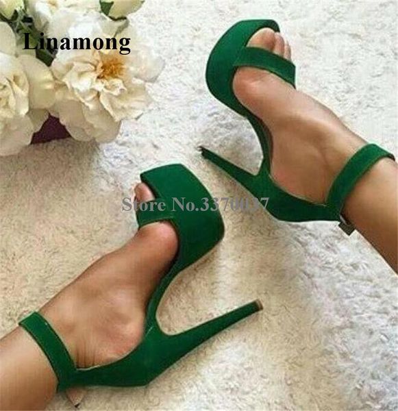 fashion women open toe suede leather one strap high platform sandals green ankle buckle heel dress heels, Black
fashion women open toe suede leather one strap high platform sandals green ankle buckle heel dress heels, Black