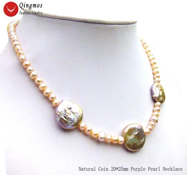 pendant necklaces qingmos natural 20*25mm oval coin freshwater purple pearl necklace for women with 5-6mm pink 17'' chokers, Silver
pendant necklaces qingmos natural 20*25mm oval coin freshwater purple pearl necklace for women with 5-6mm pink 17'' chokers, Silver