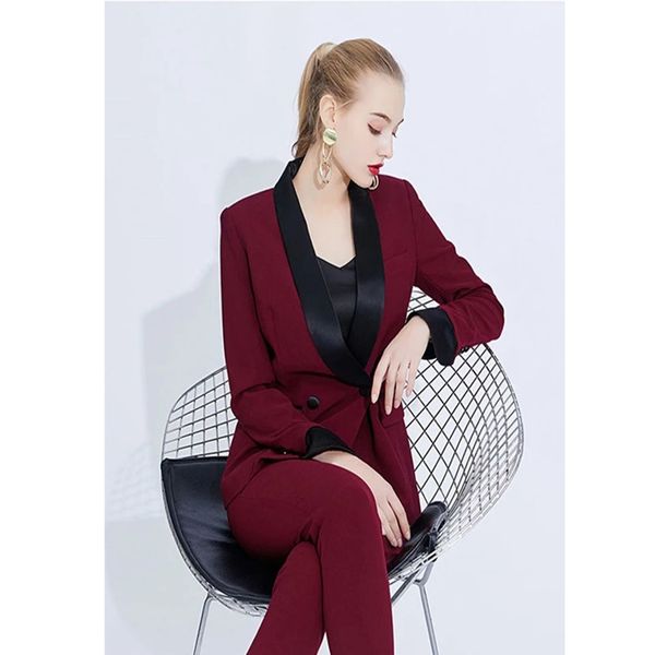 women's suits & blazers burgundy pantsuits for women fine tuning jacket= women's pants suits tailor-made turtlenecks female ladies, White;black
women's suits & blazers burgundy pantsuits for women fine tuning jacket= women's pants suits tailor-made turtlenecks female ladies, White;black