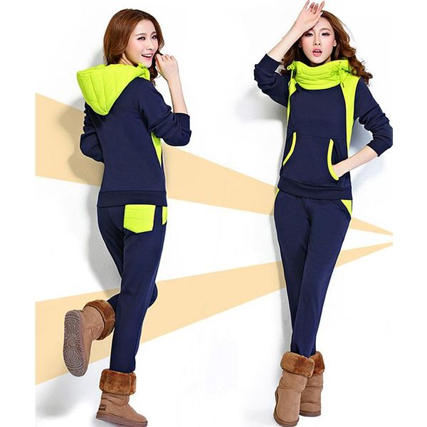 autumn winter women cotton tracksuit 2 piece set clothing plus velvet sweatshirt women's hooded + pants two, White
autumn winter women cotton tracksuit 2 piece set clothing plus velvet sweatshirt women's hooded + pants two, White