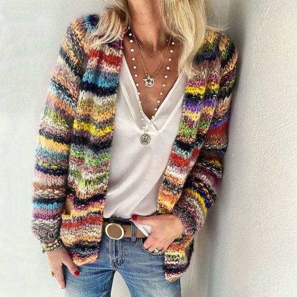 women's knits & tees women loose printing outwear splicing long sleeves sweater knitted coat cardigan winter pull femme oversized, White
women's knits & tees women loose printing outwear splicing long sleeves sweater knitted coat cardigan winter pull femme oversized, White