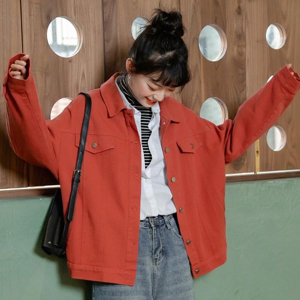 women's jackets women loose denim autumn spring korean fashion yellow jeans jacket casual street viintage red coat female outwear fall, Black;brown
women's jackets women loose denim autumn spring korean fashion yellow jeans jacket casual street viintage red coat female outwear fall, Black;brown