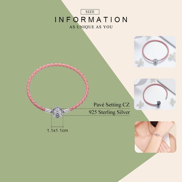 bamoer genuine 925 sterling silver round clasp dazzling clear cz leather bracelets for women sterling silver jewelry scb114g, Black
bamoer genuine 925 sterling silver round clasp dazzling clear cz leather bracelets for women sterling silver jewelry scb114g, Black
