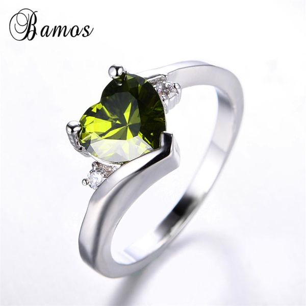 wedding rings bamos romantic olive green birthstone heart ring round cubic zirconia white gold filled for women fashion bands, Slivery;golden
wedding rings bamos romantic olive green birthstone heart ring round cubic zirconia white gold filled for women fashion bands, Slivery;golden