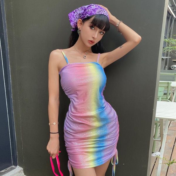 casual dresses women colorful bodycon mini dress, spaghetti straps sleeveless rainbow color sides drawstring asymmetric party club dress, Black;gray
casual dresses women colorful bodycon mini dress, spaghetti straps sleeveless rainbow color sides drawstring asymmetric party club dress, Black;gray