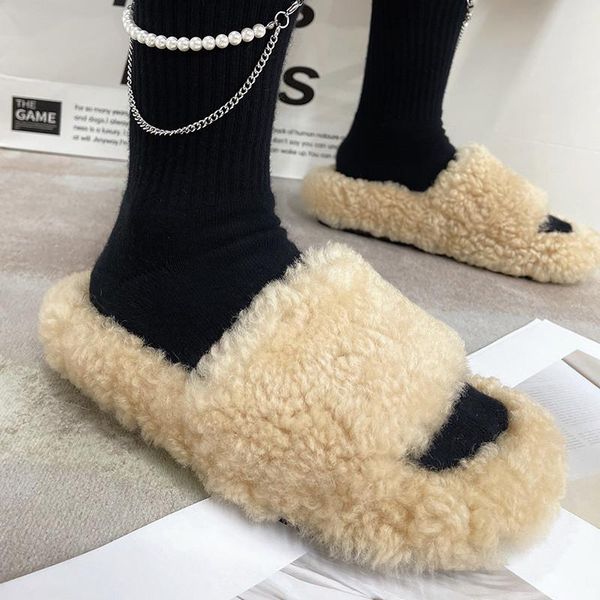 slippers thick-soled hair for women's outer wear 2021 autumn trendy shoes home furnishing cotton wool, Black
slippers thick-soled hair for women's outer wear 2021 autumn trendy shoes home furnishing cotton wool, Black