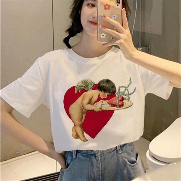 angel aesthetic kawaii graphic women t shirt streetwear harajuku tees friends ropa mujer woman, White
angel aesthetic kawaii graphic women t shirt streetwear harajuku tees friends ropa mujer woman, White
