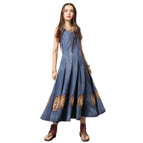 denim dress women summer sleeveless vintage embroidery maxi es fashion loose xl jeans vestido feminina lr165 210531, Black;gray
denim dress women summer sleeveless vintage embroidery maxi es fashion loose xl jeans vestido feminina lr165 210531, Black;gray