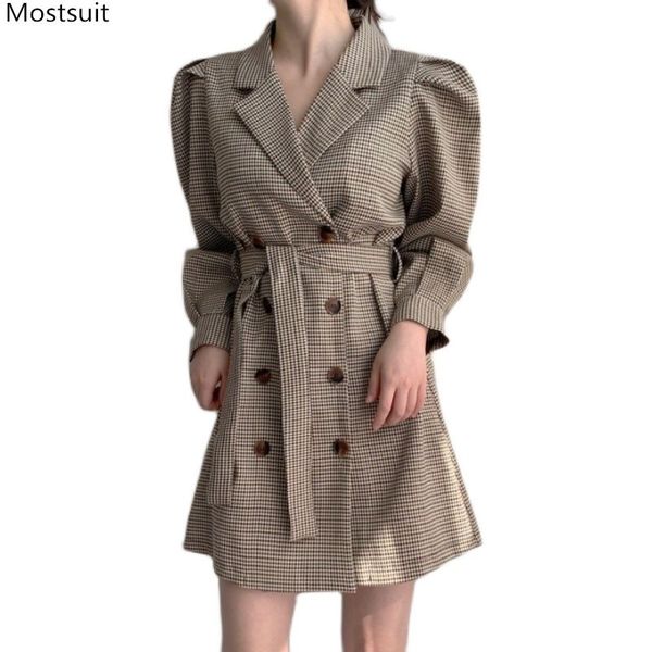 autumn women vintage elgant plaid blazer dress korean long sleeve sashes double breasted tunic mini party dresses vestidos 210518, Black;gray
autumn women vintage elgant plaid blazer dress korean long sleeve sashes double breasted tunic mini party dresses vestidos 210518, Black;gray
