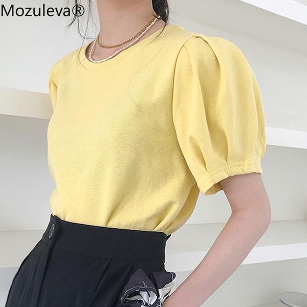 women's t-shirt mozuleva arrival summer women puff sleeve t-shirts solid brief chic 2021 girls fashion o-neck cotton t shirt all match, White
women's t-shirt mozuleva arrival summer women puff sleeve t-shirts solid brief chic 2021 girls fashion o-neck cotton t shirt all match, White