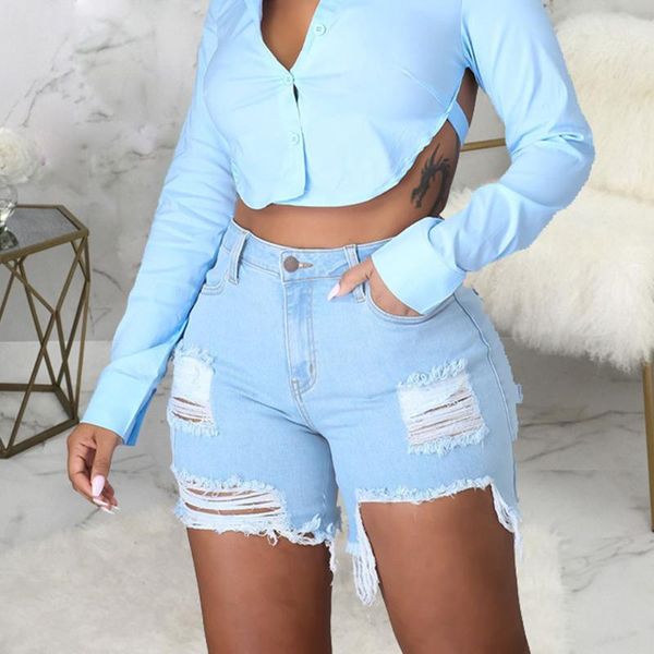women's shorts light blue ripped denim women high waist straight stretch frayed streetwear jeans female short summer, White;black
women's shorts light blue ripped denim women high waist straight stretch frayed streetwear jeans female short summer, White;black