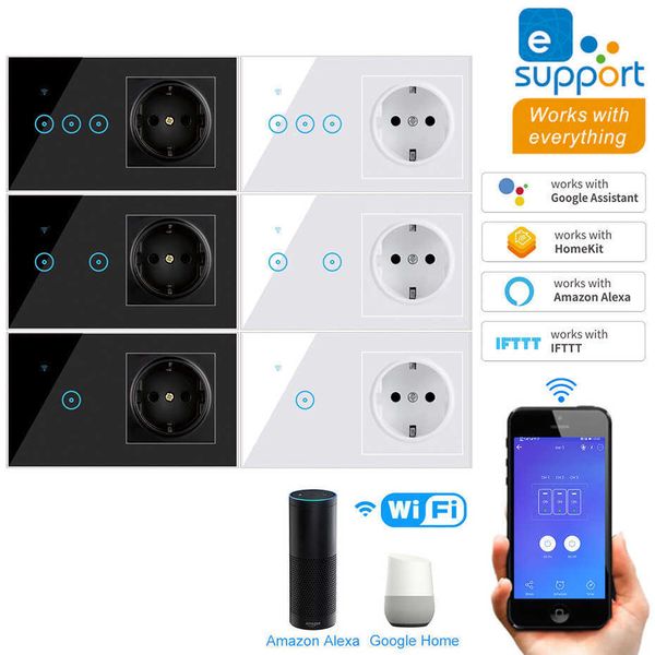 ewelink electrical with wifi led light touch switch 1 2 3 gang eu socket wall outlet compatible alexa google home
ewelink electrical with wifi led light touch switch 1 2 3 gang eu socket wall outlet compatible alexa google home