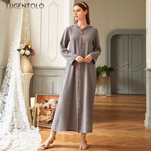 casual dresses lugentolo diamond women elegant dress luxury party hooded fashion muslim hand sewing drill lady solid loose, Black;gray
casual dresses lugentolo diamond women elegant dress luxury party hooded fashion muslim hand sewing drill lady solid loose, Black;gray