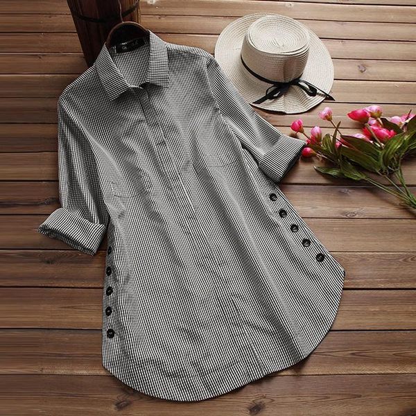 women's blouses & shirts plus size plaid print and women fashion long sleeve turn-down collar button decoration female vintage blouse, White
women's blouses & shirts plus size plaid print and women fashion long sleeve turn-down collar button decoration female vintage blouse, White