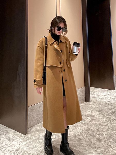 women's wool & blends double sided tweed coat korean version in autumn and winter 2021 small high-end cashmere temperament loose, Black
women's wool & blends double sided tweed coat korean version in autumn and winter 2021 small high-end cashmere temperament loose, Black