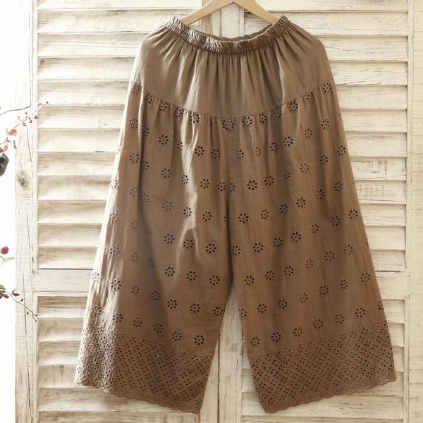 women's pants & capris 2021 women summer embroidery cotton wide leg mori girl japanese style circle flowers hollow out trousers 5 ccolo, Black;white
women's pants & capris 2021 women summer embroidery cotton wide leg mori girl japanese style circle flowers hollow out trousers 5 ccolo, Black;white