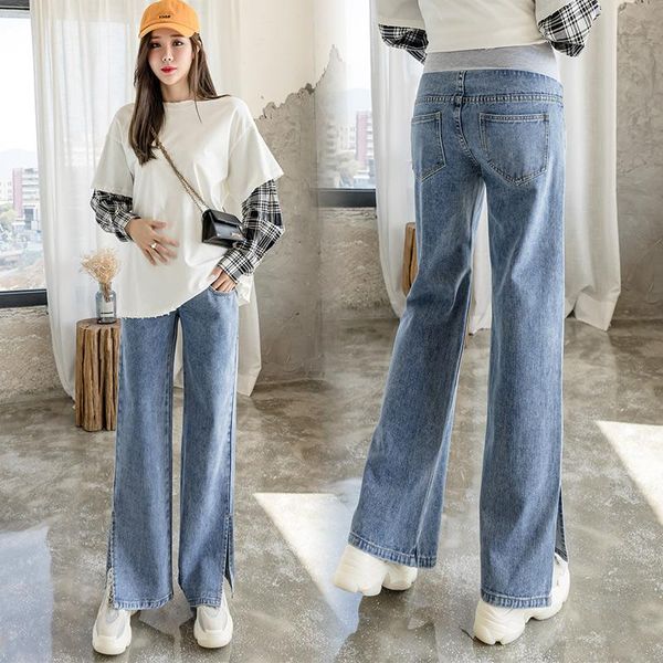6669# wide leg side split denim maternity full long jeans cotton belly loose pants clothes for pregnant women pregnancy trousers bottoms, White
6669# wide leg side split denim maternity full long jeans cotton belly loose pants clothes for pregnant women pregnancy trousers bottoms, White