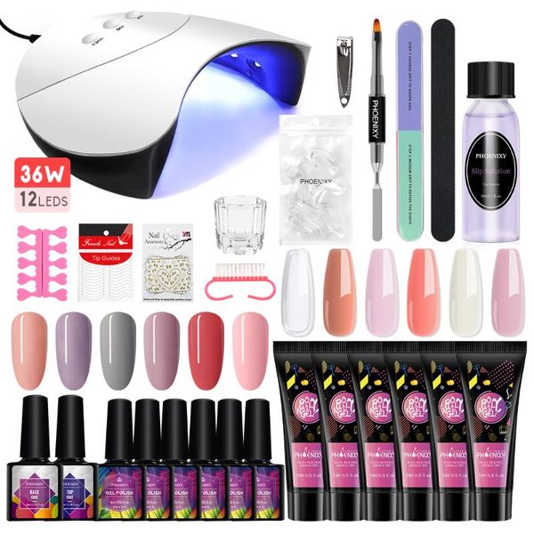 phoenixy poly nail gel for extension fake nails 36/54w uv led lamp drying varnish polish manicure machine tool kit art kits
phoenixy poly nail gel for extension fake nails 36/54w uv led lamp drying varnish polish manicure machine tool kit art kits