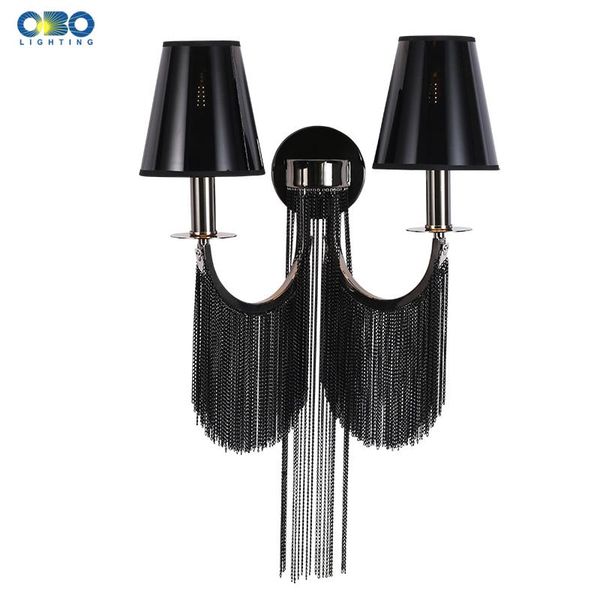 wall lamp modern luxury handmade plating aluminum chian bedroom/parlor/el e14*2 silver/black lampshade nordic light
wall lamp modern luxury handmade plating aluminum chian bedroom/parlor/el e14*2 silver/black lampshade nordic light