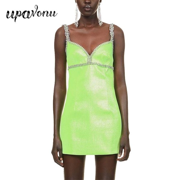 women strap diamond bandage dress sleeveless bodycon mini fluorescent green club party vestido 210524, Black;gray
women strap diamond bandage dress sleeveless bodycon mini fluorescent green club party vestido 210524, Black;gray