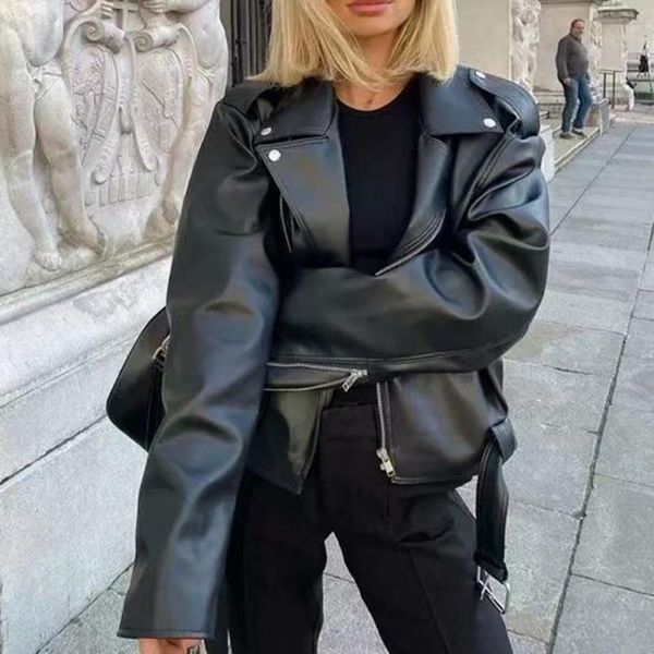 women's jackets gothic casual loose pu coats women 2021 spring autumn punk motobiker style outwear long sleeve highstreet fashion trend, Black;brown
women's jackets gothic casual loose pu coats women 2021 spring autumn punk motobiker style outwear long sleeve highstreet fashion trend, Black;brown