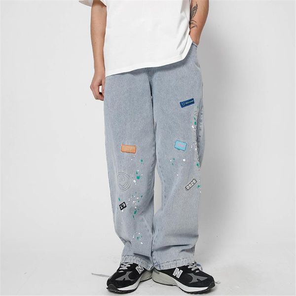 men's jeans eukaaru hip hop letter embroidered man denim streetwear loose casual straight pants men, Blue
men's jeans eukaaru hip hop letter embroidered man denim streetwear loose casual straight pants men, Blue