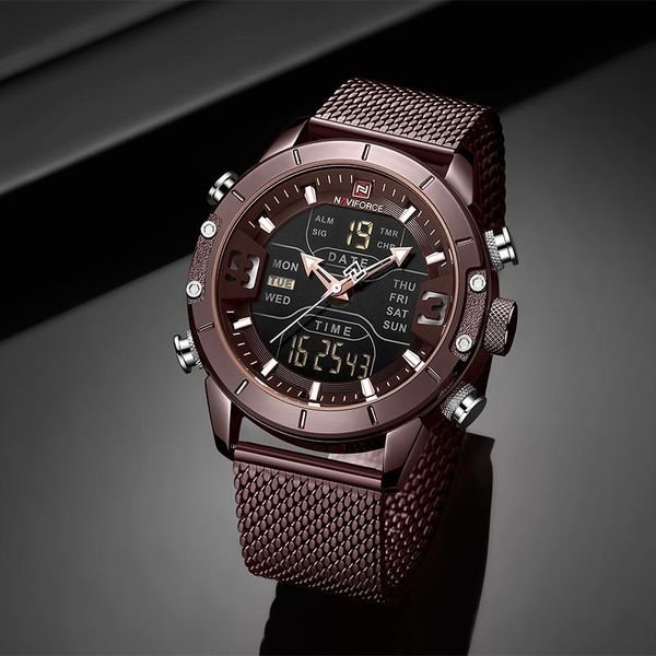 wristwatches mens watches naviforce digital sports watch men military chronograph analog alarm clock male quartz wristwatch, Slivery;brown
wristwatches mens watches naviforce digital sports watch men military chronograph analog alarm clock male quartz wristwatch, Slivery;brown