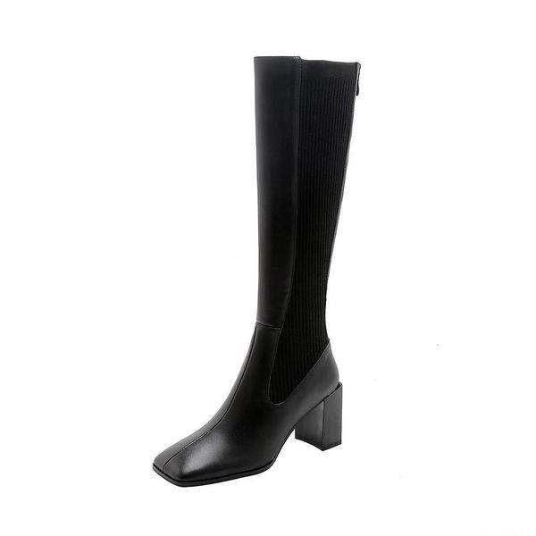 boots krazing pot riding boots real leather knitting patchwork thick high heel square toe zipper fashion knee l17 n51o, Black
boots krazing pot riding boots real leather knitting patchwork thick high heel square toe zipper fashion knee l17 n51o, Black